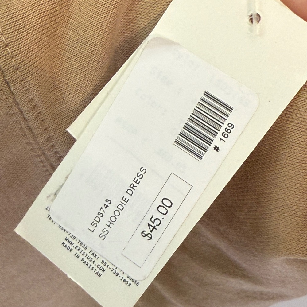 NWT Relaxx Women's Medium Hoodie Dress Tan Belize "Don't‎ Make Me Crabby" - Picture 5 of 5
